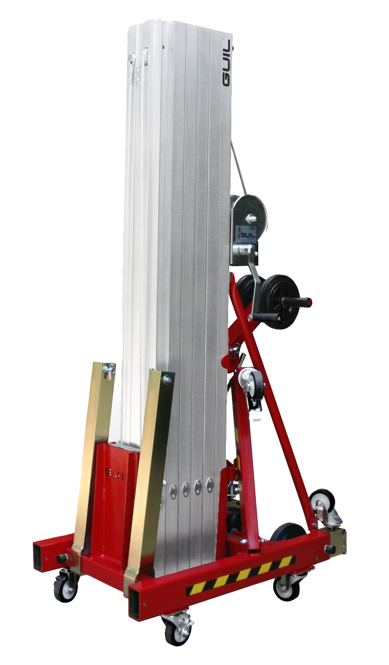 Carrello elevatore manuale TORO-D multiuso con forche, sollevamento ad argano con portata fino a 440 kg, fino ad una altezza di 8 metri